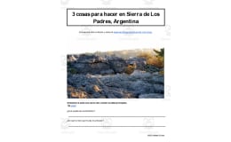 Spanish: Reading + Listening Activity | 3 cosas para hacer en Sierra de Los Padres, Argentina