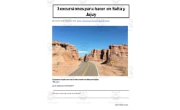 Spanish: Reading + Listening Activity | 3 excursiones para hacer en Salta y Jujuy