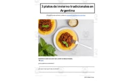 Spanish: Reading + Listening Activity | 3 platos de invierno tradicionales en Argentina
