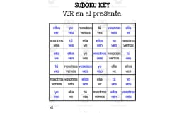 Spanish: VER Present Tense Sudoku