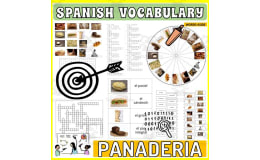 Spanish Vocabulary Flash Cards Crossword Wordsearch Anagram BAKERY