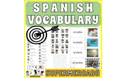 Spanish Vocabulary Flash Crossword Wordsearch Anagram SUPERMARKET