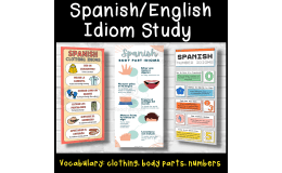 Spanish/English Idiom 3 pack (clothing, body parts, numbers)
