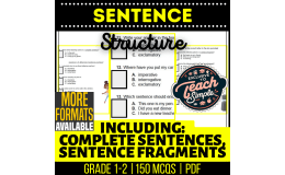 Spelling Sentence Structure Practice Grade 1-2 Grammar (PDF)