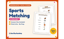 Sports Matching Worksheet – Kindergarten Physical Education Practice