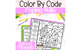 Spring Color By Code | Coping Skills Activity Pack