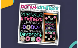Sprinkle Kindness Donut Bulletin Board Kit, Door Decoration Set, or Poster