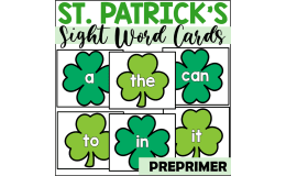 St. Patrick's Day Preprimer Sight Word Cards