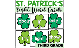 St. Patrick's Day Sight Word Cards for Third Grade