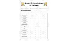 Student Interest Survey for Behavior | Printable Classroom Management