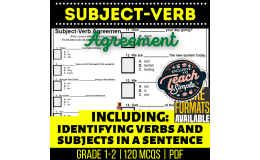 Subject-Verb Agreement Grammar Practice - Grades 1-2 (PDF)
