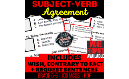 Subject-Verb Agreement Practice Questions - Grammar Grade 5-6 (PDF)