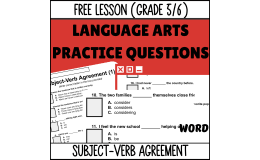 Subject-Verb Agreement Sample Lesson - Grammar Grade 5-6 (Word)