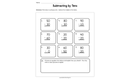 Subtracting by Tens – Multiples of 10 Worksheet