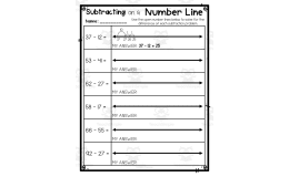 Subtracting on a Number Line – 3-Page Worksheet