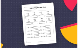 Subtracting Tens and Ones Worksheet
