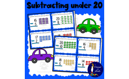 Subtracting under 20 Task Cards