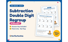 Subtraction Double Digit Regroup Worksheet – 2nd Grade Regrouping