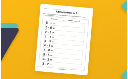 Subtraction Facts to 5 Worksheet