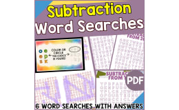 Subtraction Word Searches (PDF)