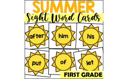 Summer First Grade Sight Word Cards