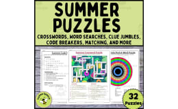Summer Fun Puzzle Activities Crosswords Word Searches Code Breakers and More