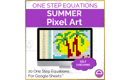 Summer One Step Equations Pixel Art
