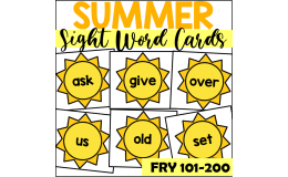 Summer Sight Word Cards for Fry 101-200