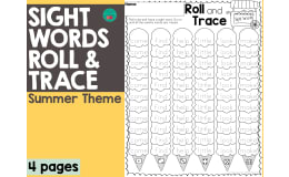 Summer Sight Words Roll & Trace