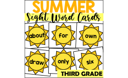 Summer Third Grade Sight Word Cards