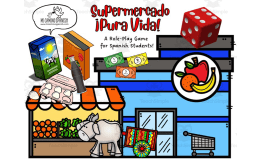 “Supermercado ¡PURA VIDA!” (Spanish Role-Play Shopping Game Food & Numbers)