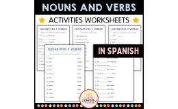 Sustantivos y Verbos – Nouns and Verbs Grammar Worksheets in Spanish