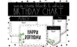 Swiss Cross Birthday Chart