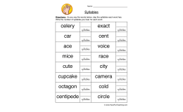 Syllable Count Worksheet