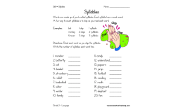Syllables Worksheet