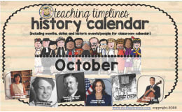 Teaching Timelines History Calendar - October