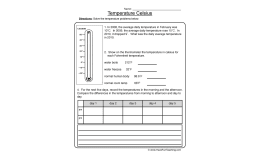 Temperature Celsius Worksheet