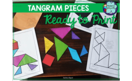 Templates to assemble using tangram pieces (included)