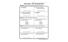 Ten Thousands Place Value Worksheet