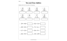 Tens and Ones Adding Worksheet
