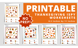 Thanksgiving iSpy Printable Counting Worksheets
