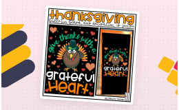 Thanksgiving November Bulletin Board Kit, Door Decoration Set, or Poster