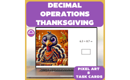 Thanksgiving Pixel Art on Decimal Operations – 6th Grade Math Practice