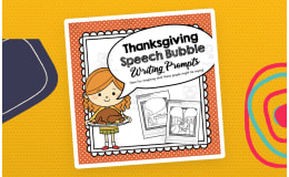 Thanksgiving Speech Bubble Writing Prompts | Creative Writing