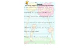 The Lorax Reading Comprehension Worksheet