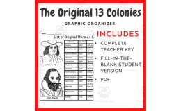The Original Thirteen Colonies: Graphic Organizer