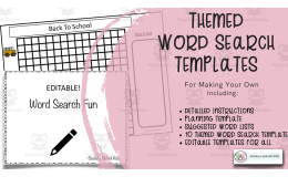 Themed Word Search Templates | Editable