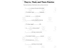 They're, Their, and There Grammar Worksheets