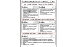 Thomas Jefferson Interactive Notebook | SS1H1a, SS1H1b, SS1G1a, SS1CG1