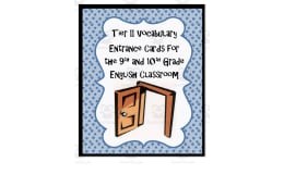 Tier II Vocabulary Entrance Cards